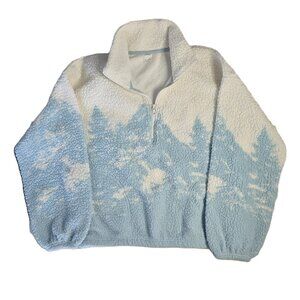 Gilly Hicks Sherpa Quarter Zip Pullover Jacket Sweater Women's Medium Hollister